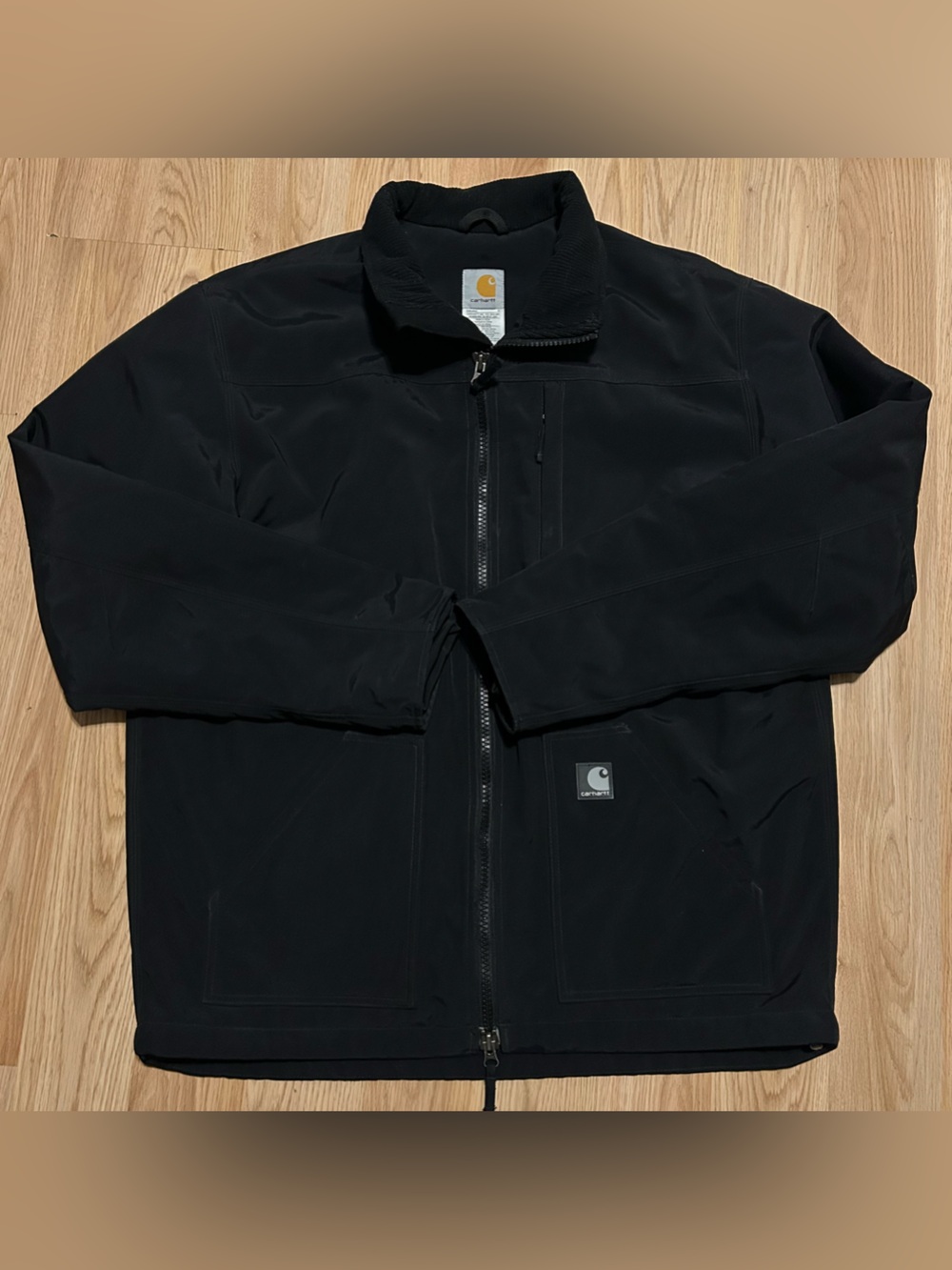 Carhartt Jacket Black J199 Corduroy Collar Work Wear Coat Men Size Medium